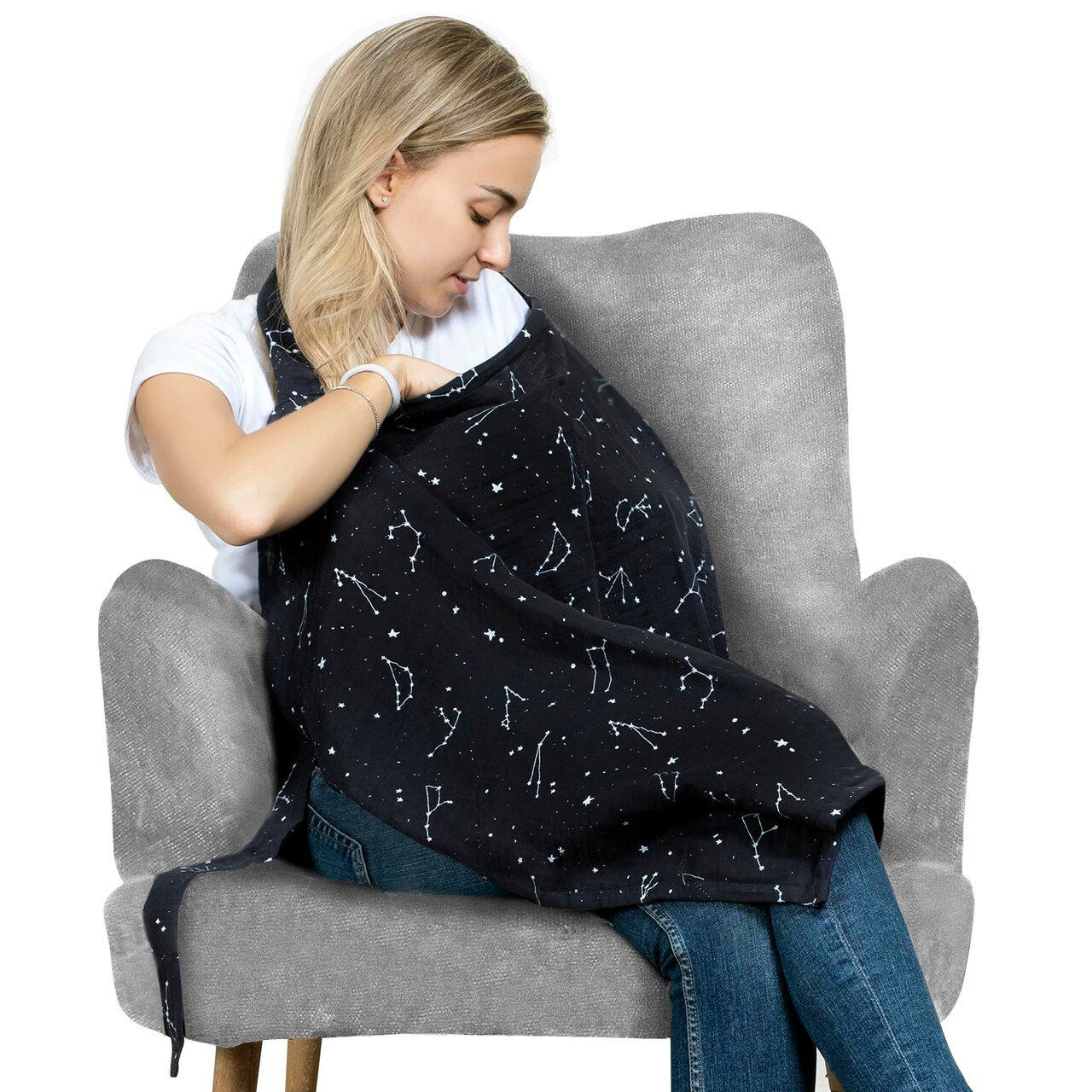 Baby Nursing Cover – Breathable Breastfeeding Cover for Nursing, 360° Nursing Cover Up for Breastfeeding, Privacy Nursing Covers, Nursing Blanket for Breastfeeding – Premium Black